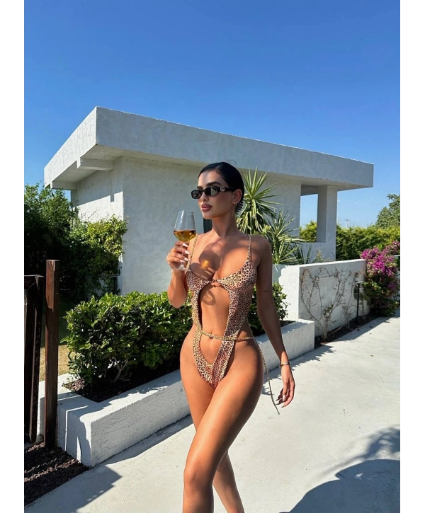 Detaylı model zincirli bikini