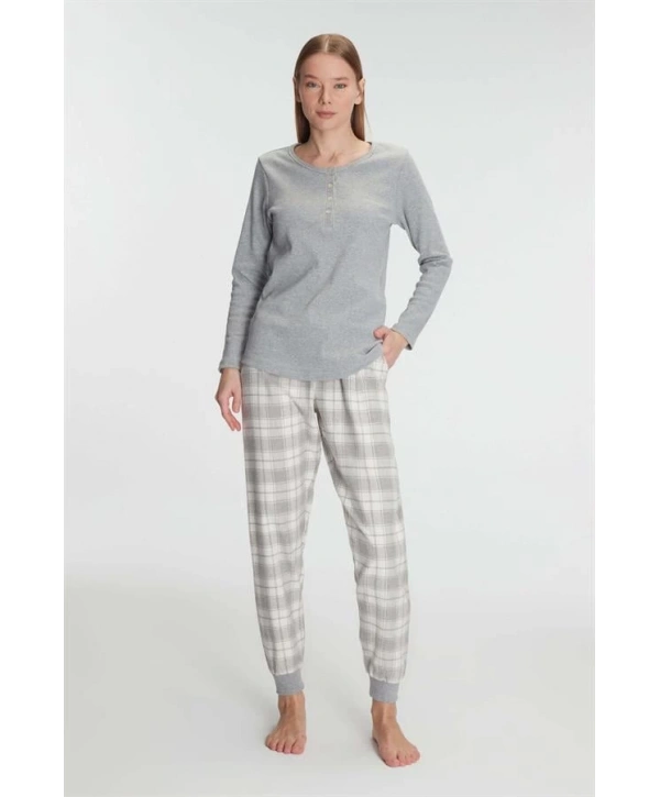 Anıl Pamuklu Uzun Kol Pijama Takımı