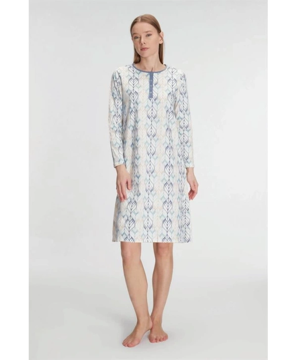 Anıl Pamuklu Uzun Kollu Gecelik