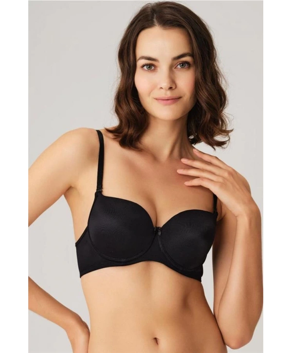 Morliva Balenli Desteksiz Dolgusuz Askıları Çıkabilen Günlük Klasik T-Shirt Sütyeni