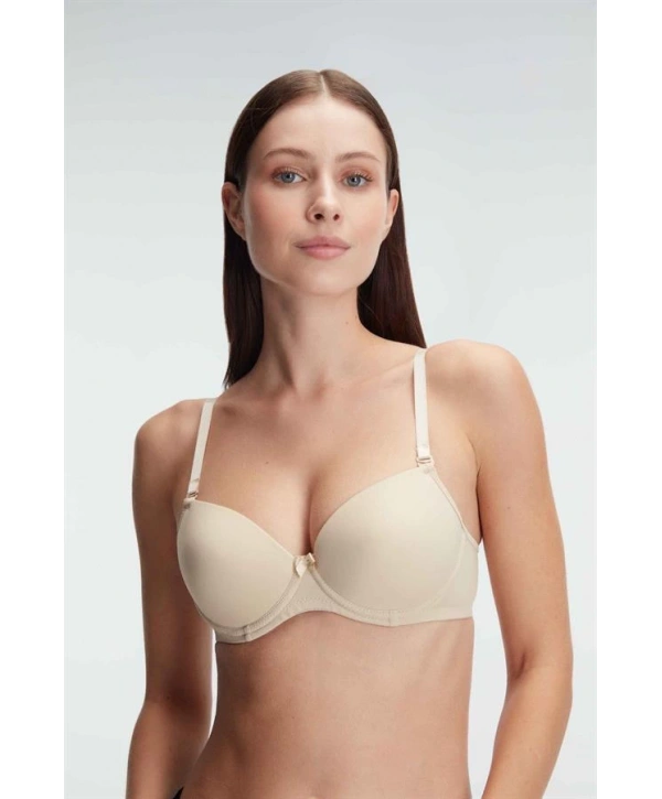 Morliva Balenli Desteksiz Dolgusuz Askıları Çıkabilen Günlük Klasik T-Shirt Sütyeni