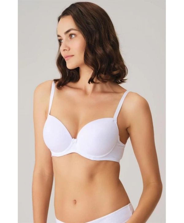 Morliva  Balenli Desteksiz Dolgusuz Askıları Çıkabilen Günlük Klasik T-Shirt Sütyeni