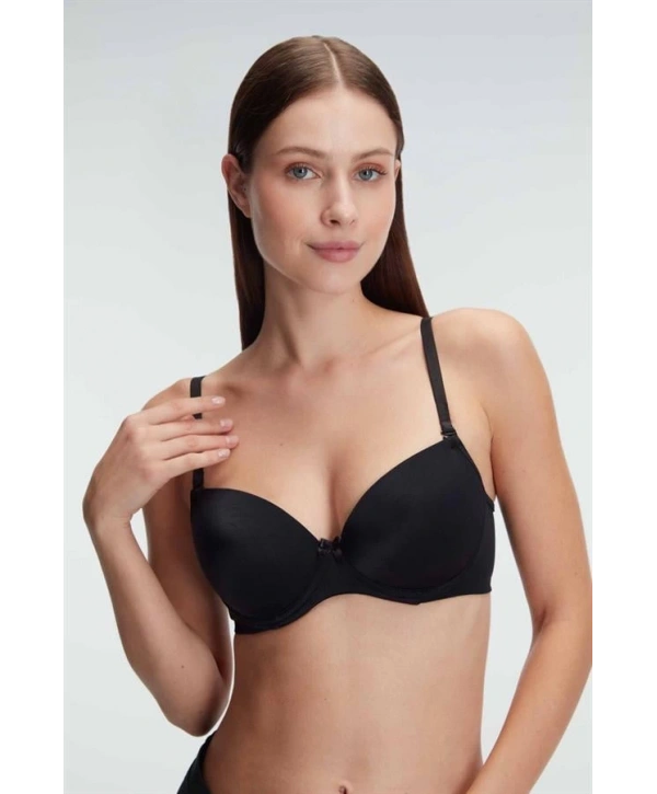 Morliva  Balenli Desteksiz Dolgusuz Askıları Çıkabilen Günlük Klasik T-Shirt Sütyeni