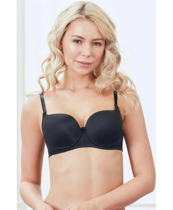 Morliva Balenli Desteksiz Dolgusuz Askıları Çıkabilen Günlük Klasik T-Shirt Sütyeni