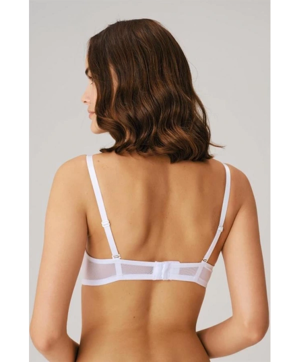 Morliva Balenli Desteksiz Dolgusuz Askıları Çıkabilen Yaka Detaylı T-Shirt Sütyeni