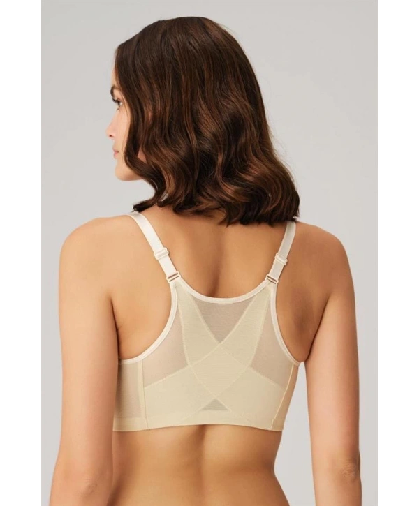 Morliva Balensiz Desteksiz Dolgusuz Geniş Askılı Toparlayıcı Önden Açılan Sırt Destekli Küçültücü Sütyen Ten