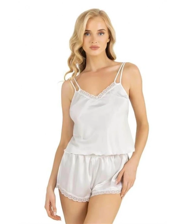 Morliva  Ekru Saten Şort Takımı 9210