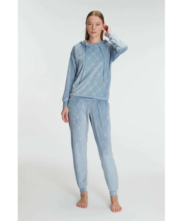 Morliva  Kapüşonlu Uzun Kol Sweatshirt Pijama Takımı