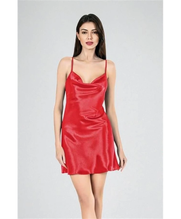 Morliva  Kısa Gecelik Degaje Kırmızı 7740