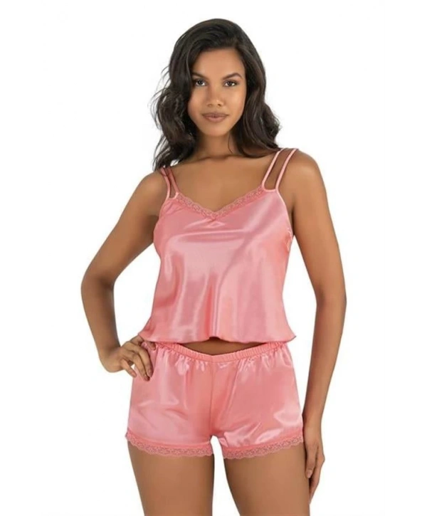 Morliva  Mercan Saten Şort Takımı 9210