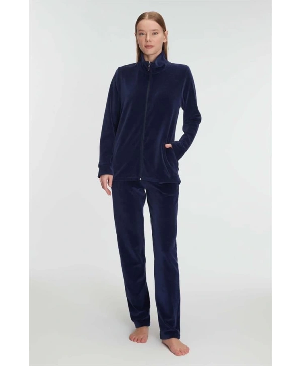 Morliva  Pamuklu Fermuarlı Sweatshirt Pantolon Pijama Takımı