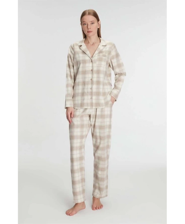 Morliva  Pamuklu Uzun Kol Gömlek Pantolon Pijama Takımı