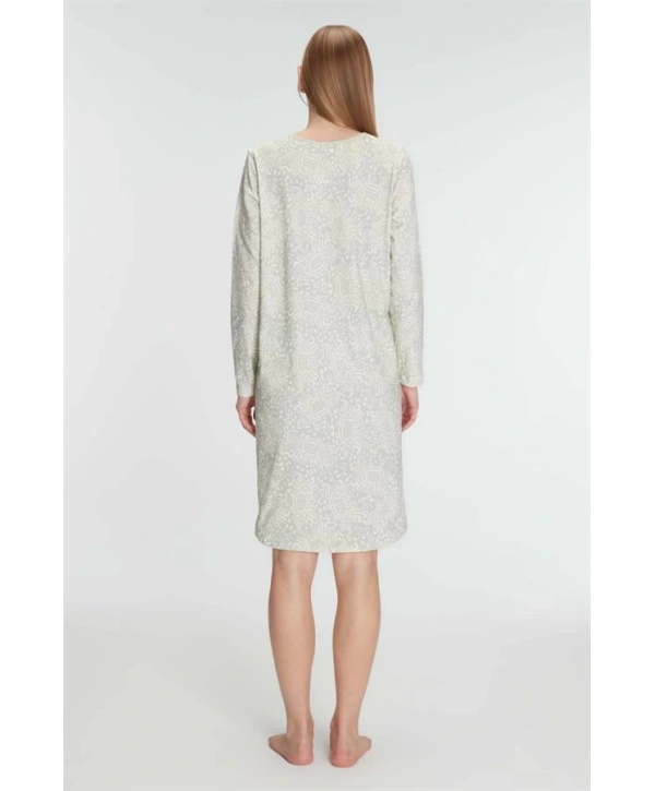 Morliva   Pamuklu Uzun Kollu Gecelik