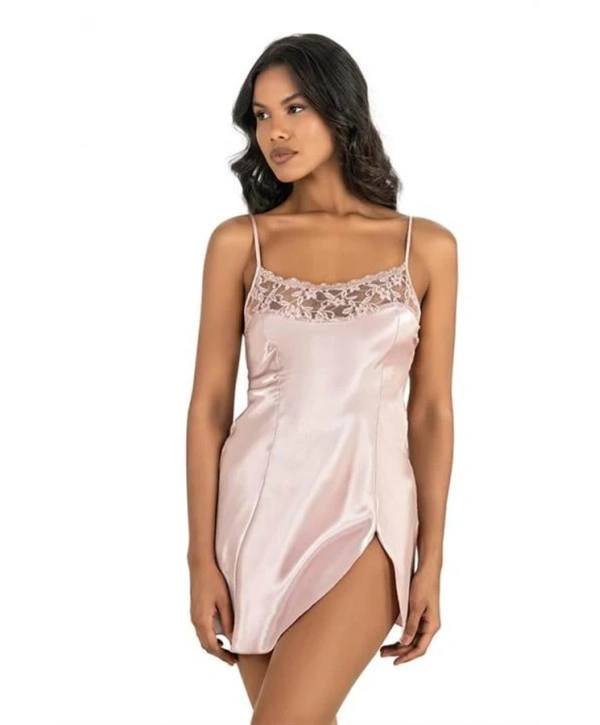 Morliva  Pudra Kısa Saten Gecelik 8217