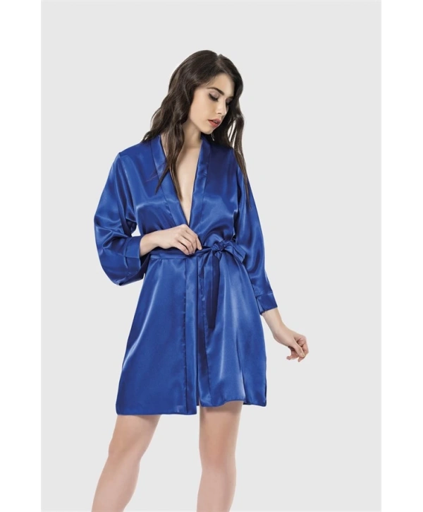 Morliva  Saks Kısa Saten Sabahlık