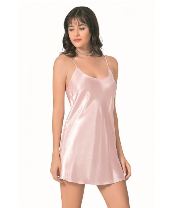 Morliva Somon Kısa Saten Gecelik