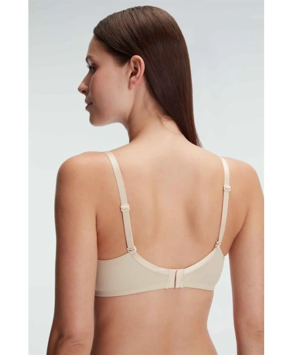 Morliva   Ten Balenli Desteksiz Dolgusuz Askıları Çıkabilen Günlük Klasik T-Shirt Sütyeni