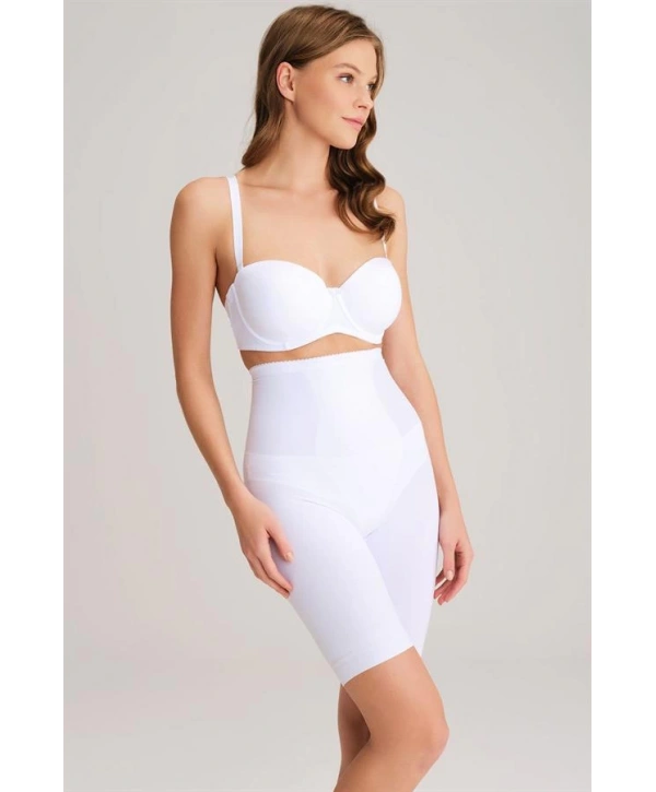 Morliva  Toparlayıcı Bel ve Bacak İnceltici Dikişli Uzun Paçalı Orta Bel Sıkı Şort Korse