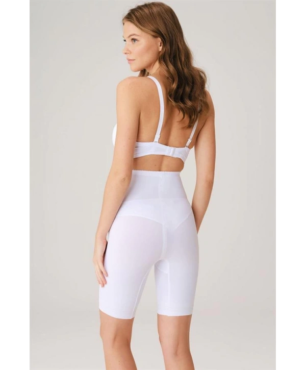 Morliva  Toparlayıcı Bel ve Bacak İnceltici Dikişli Uzun Paçalı Orta Bel Sıkı Şort Korse