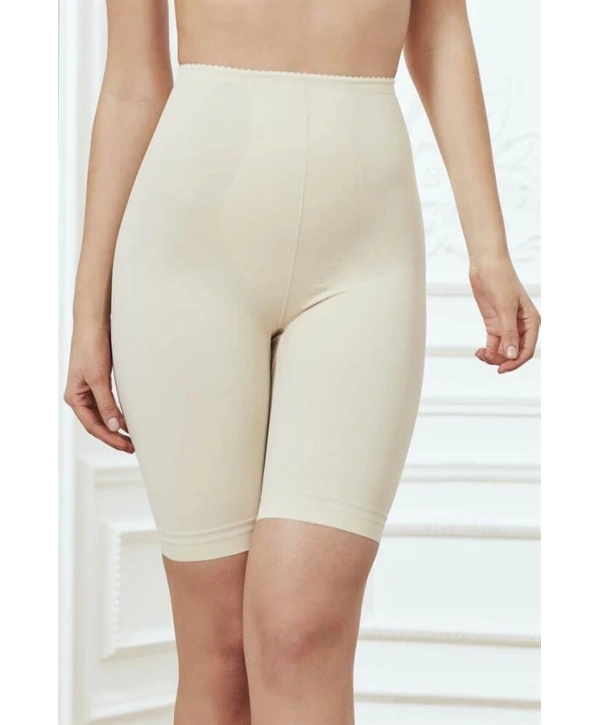 Morliva   Toparlayıcı Bel ve Bacak İnceltici Dikişli Uzun Paçalı Orta Bel Sıkı Şort Korse