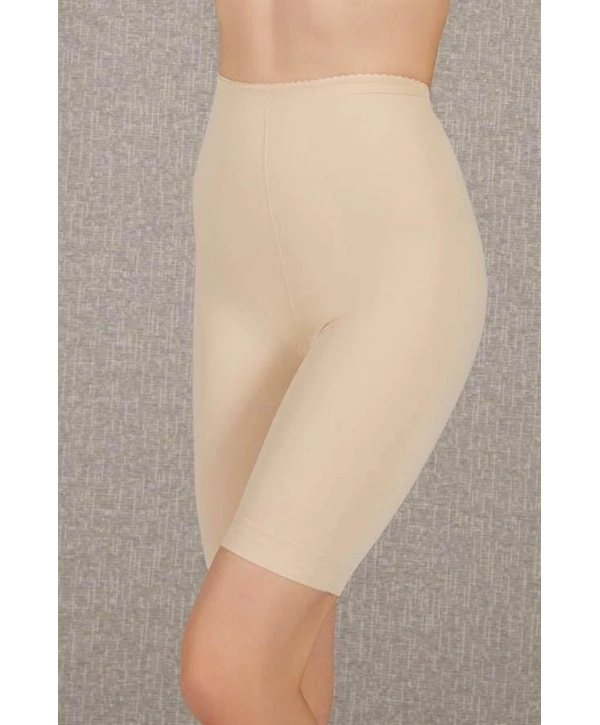 Morliva   Toparlayıcı Bel ve Bacak İnceltici Dikişli Uzun Paçalı Orta Bel Sıkı Şort Korse