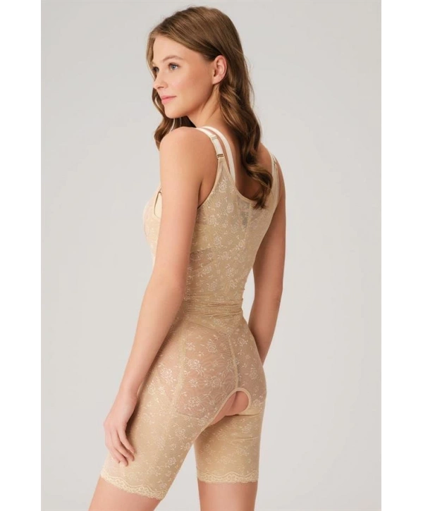 Morliva  Toparlayıcı Vücut İnceltici Dikişli Fermuarlı Uzun Paca Altı Açık Sıkı Badi Korse