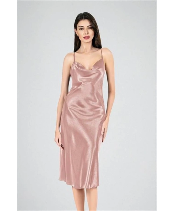 Morliva Uzun Gecelik Degaje Vizon