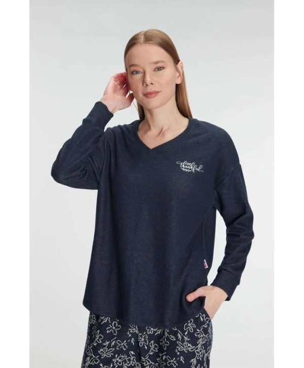 Morliva  Uzun Kol Sweatshirt Pantolon Pijama Takımı