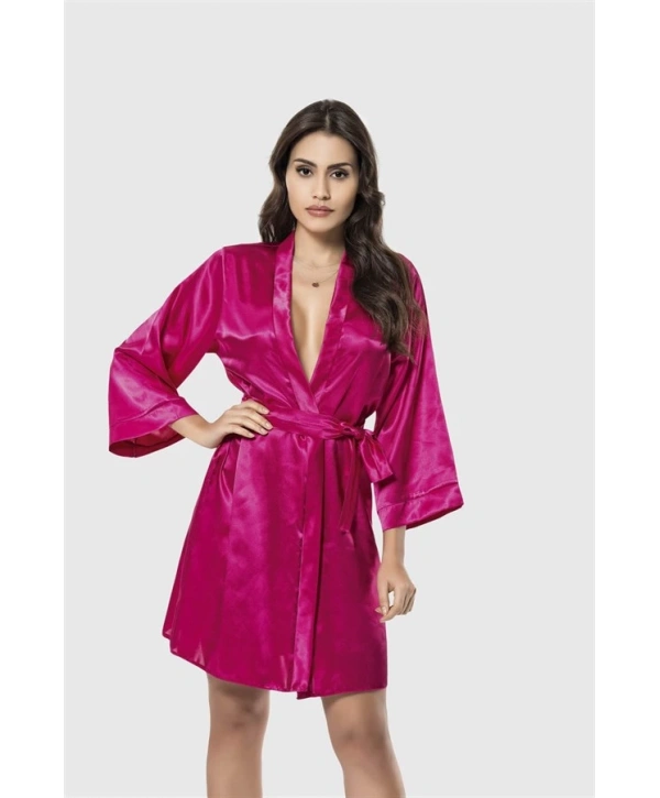 Morliva Vişne Kısa Saten Sabahlık