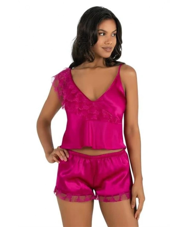 Morliva  Vişne Saten Şort Takımı 9205