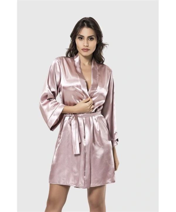 Morliva Vizon Kısa Saten Sabahlık