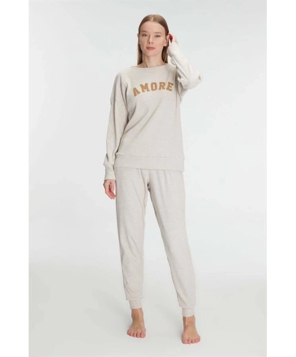 Morliva  Yeni Sezon Kışlık Pamuklu Uzun Kol Pijama Takımı