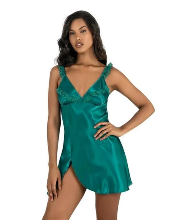 Morliva Zümrüt Kısa Saten Gecelik 8237