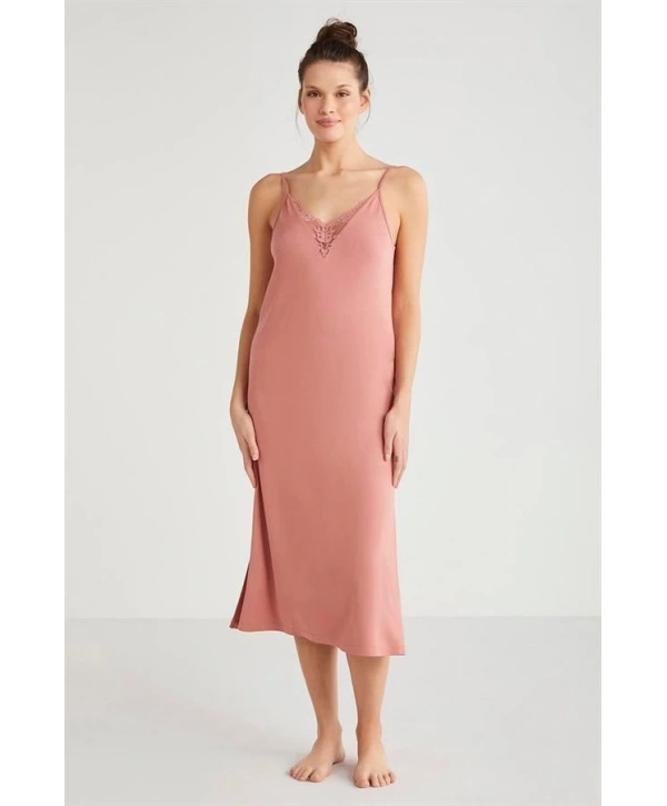 Catherines %100  Viskon Çiçek Desen 2li Sabahlık Gecelik Takımı