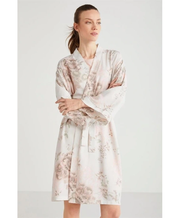 Catherines Çiçek Desen 2li Sabahlık Gecelik Takımı