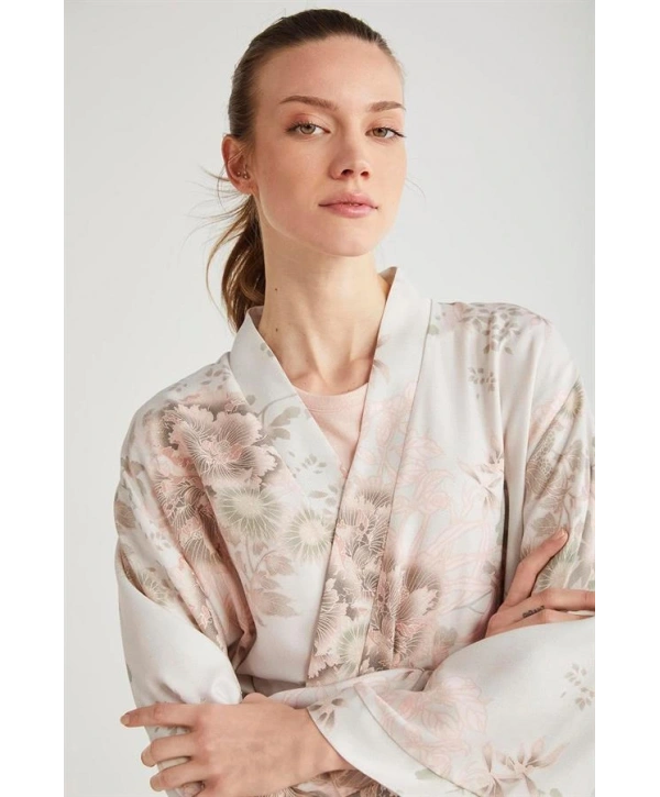 Catherines Çiçek Desen 2li Sabahlık Gecelik Takımı