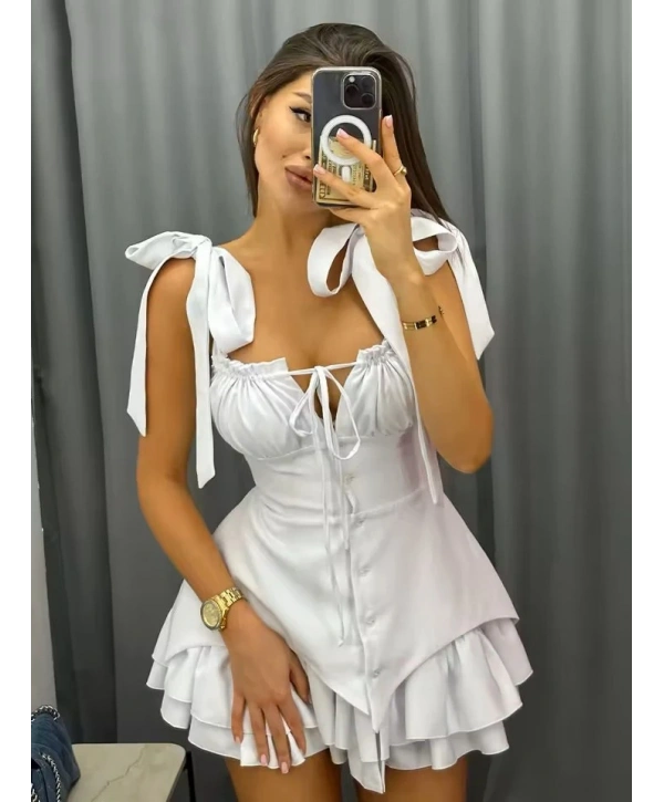CORSET ELBİSE BEYAZ