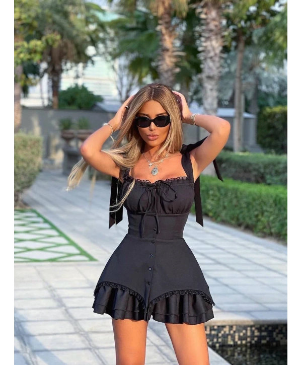 CORSET ELBİSE SİYAH