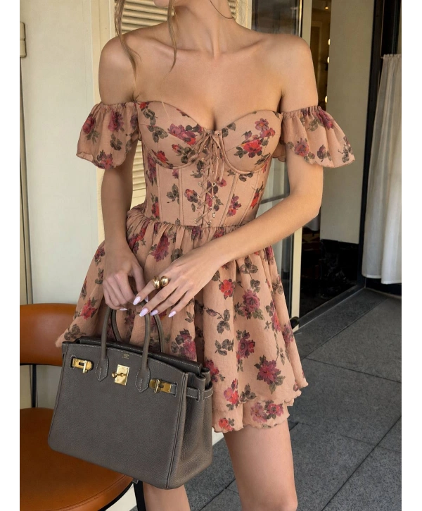 DARYA KORSELİ ELBİSE BEJ
