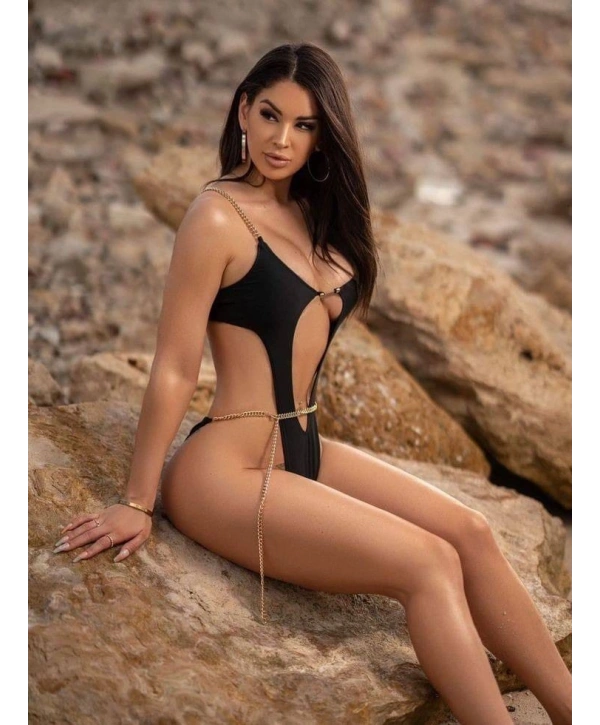 Detaylı model zincirli bikini