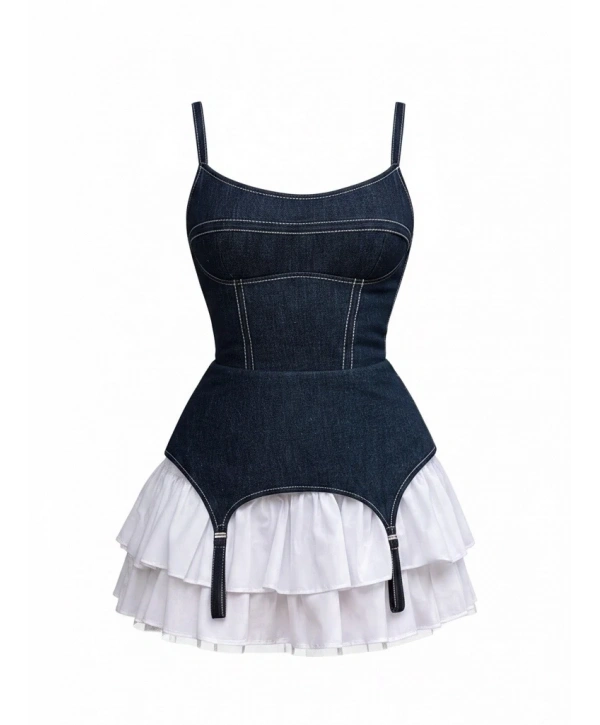 EVA DENIM ELBİSE MAVİ