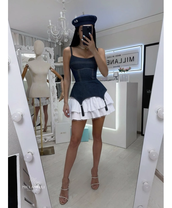 EVA DENIM ELBİSE MAVİ