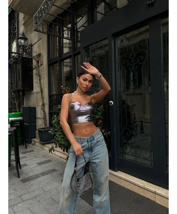 GLOPLU CROP GRİ