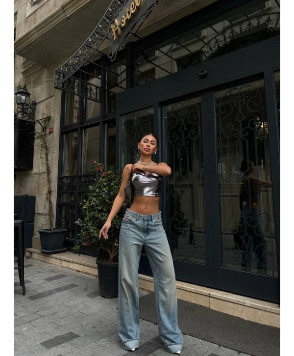 GLOPLU CROP GRİ