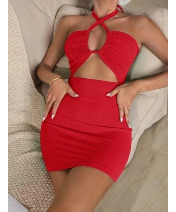 Kadın Kırmızı Fantezi Clup Elbisesi 5075