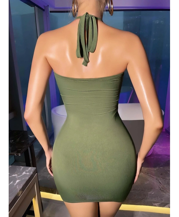 Kadın Yeşil Fantezi Clup Elbisesi 5029