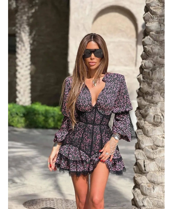 KENDRA CORSET DETAY ELBİSE SİYAH