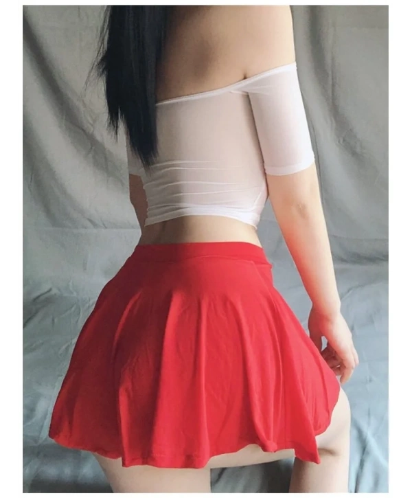 Likralı Mini Fantezi Etek