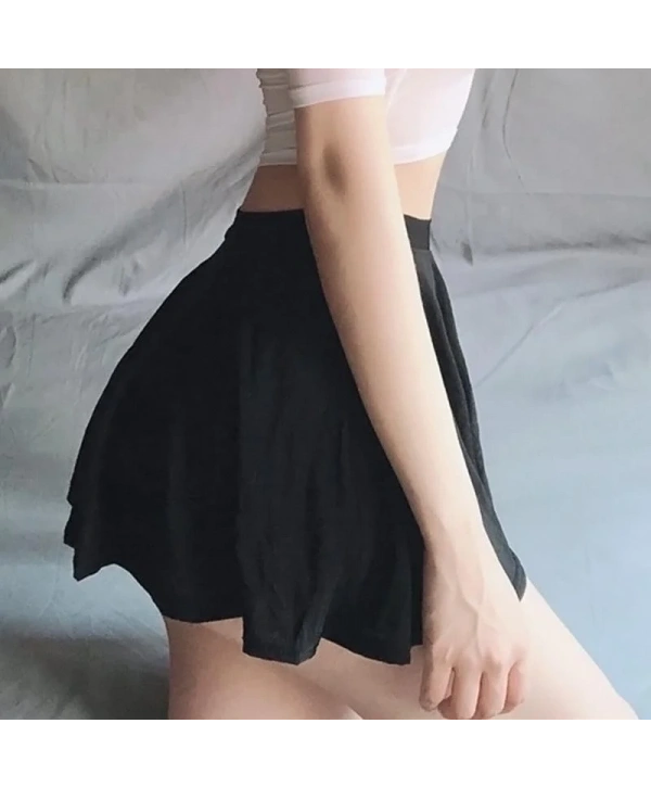 Likralı Mini Kloş Etek