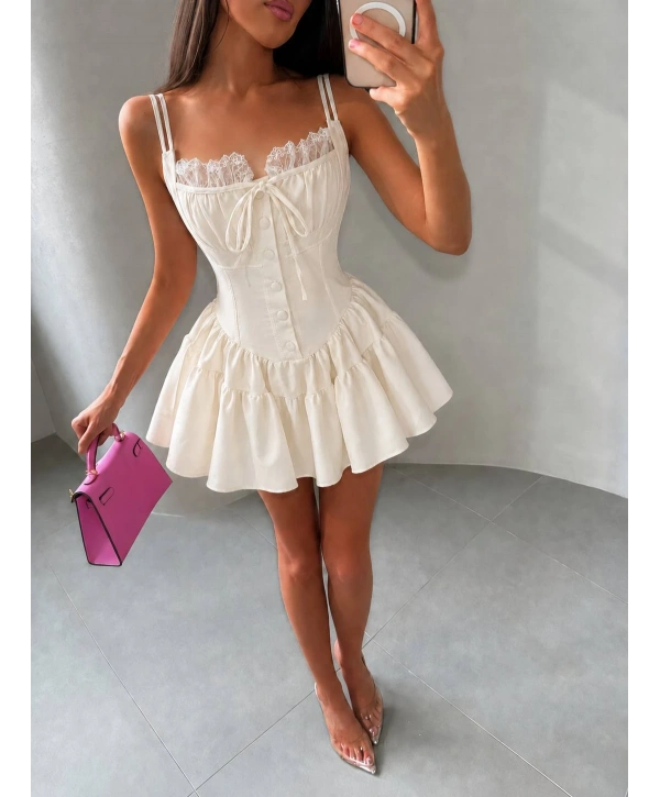 MANDELA CORSET ELBİSE BEYAZ